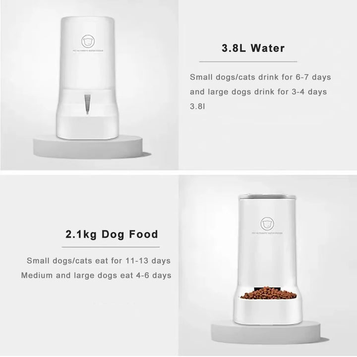 Pet Automatic Feeder And Drinker Dispenser - PetFurBuddy