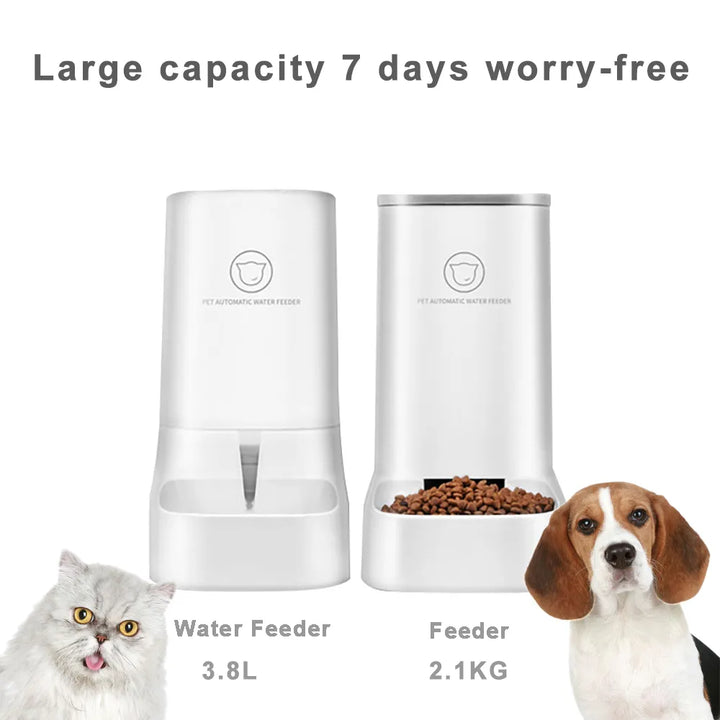 Pet Automatic Feeder And Drinker Dispenser - PetFurBuddy