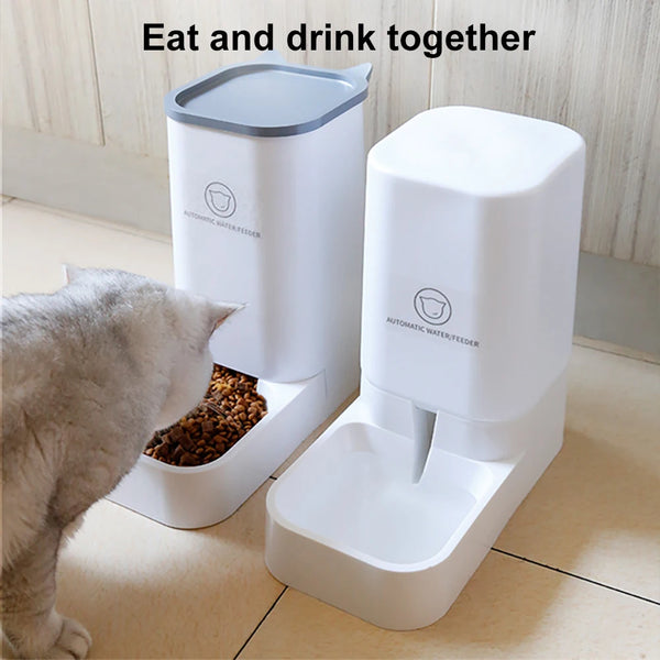 Pet Automatic Feeder And Drinker Dispenser - PetFurBuddy